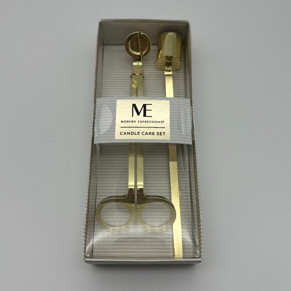 Modern Expressions Gold Candle Care Set, Wick Trimmer & Snuffer NEW Valentine's - Picture 1 of 2